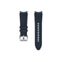Samsung hybridlæderrem til Watch4 og Watch5 Series i navy, 20 mm og S/M, vist med spænde og justeringshuller.