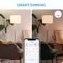 Smart dimming funktion af en gulvlampe via WiZ app, hvor lysstyrken justeres trinløst fra mørk til lys.