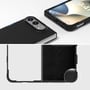 Sort 4smarts Cupertino-silikonecover til iPhone Duo vist fra flere vinkler med åbent cover og inderside.