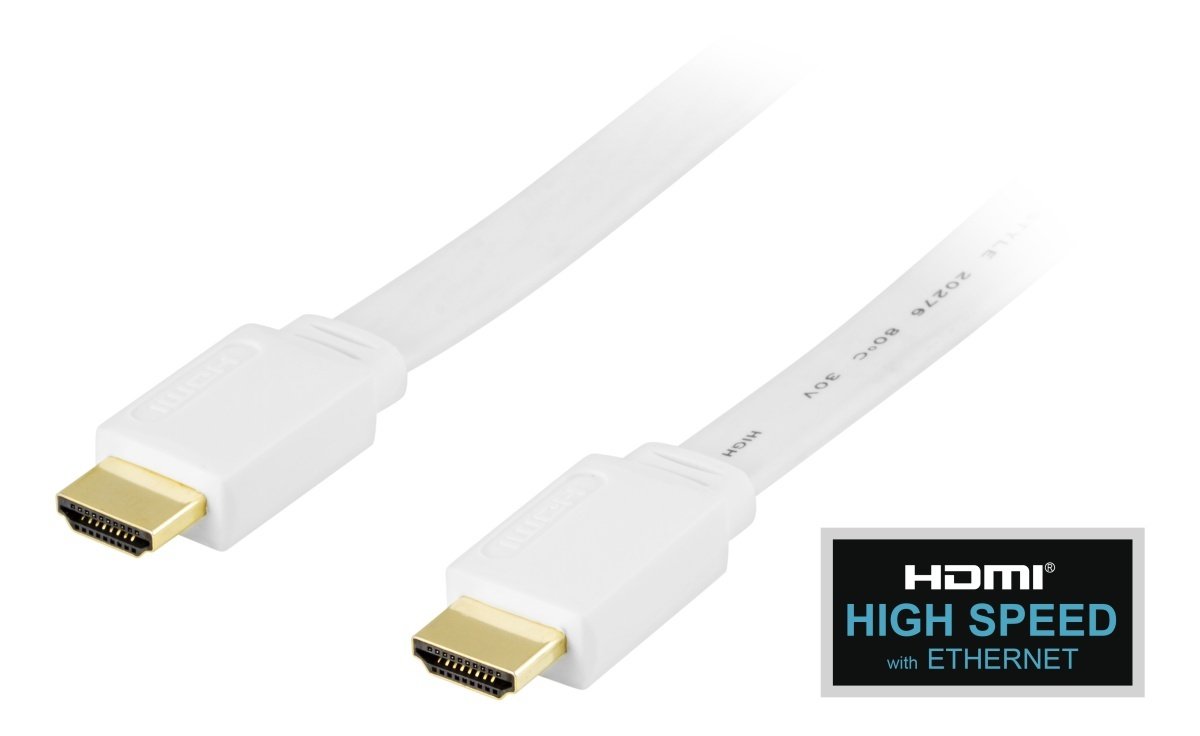 DELTACO fladt HDMI kabel, High Speed med Ethernet, HDMI Type A h ‒ WATTOO.DK