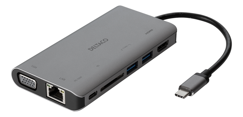 Deltaco 0.2m USB-C to HDMI Adapter - Space Grey | USBCHDMI9