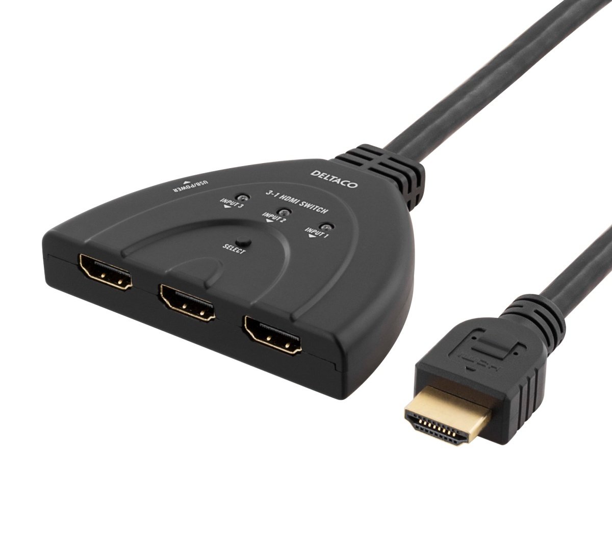 håndflade præcedens søvn DELTACO HDMI Switch , 3 inputs to 1 output, 4K in 60Hz, 7.1, sort ‒  WATTOO.DK