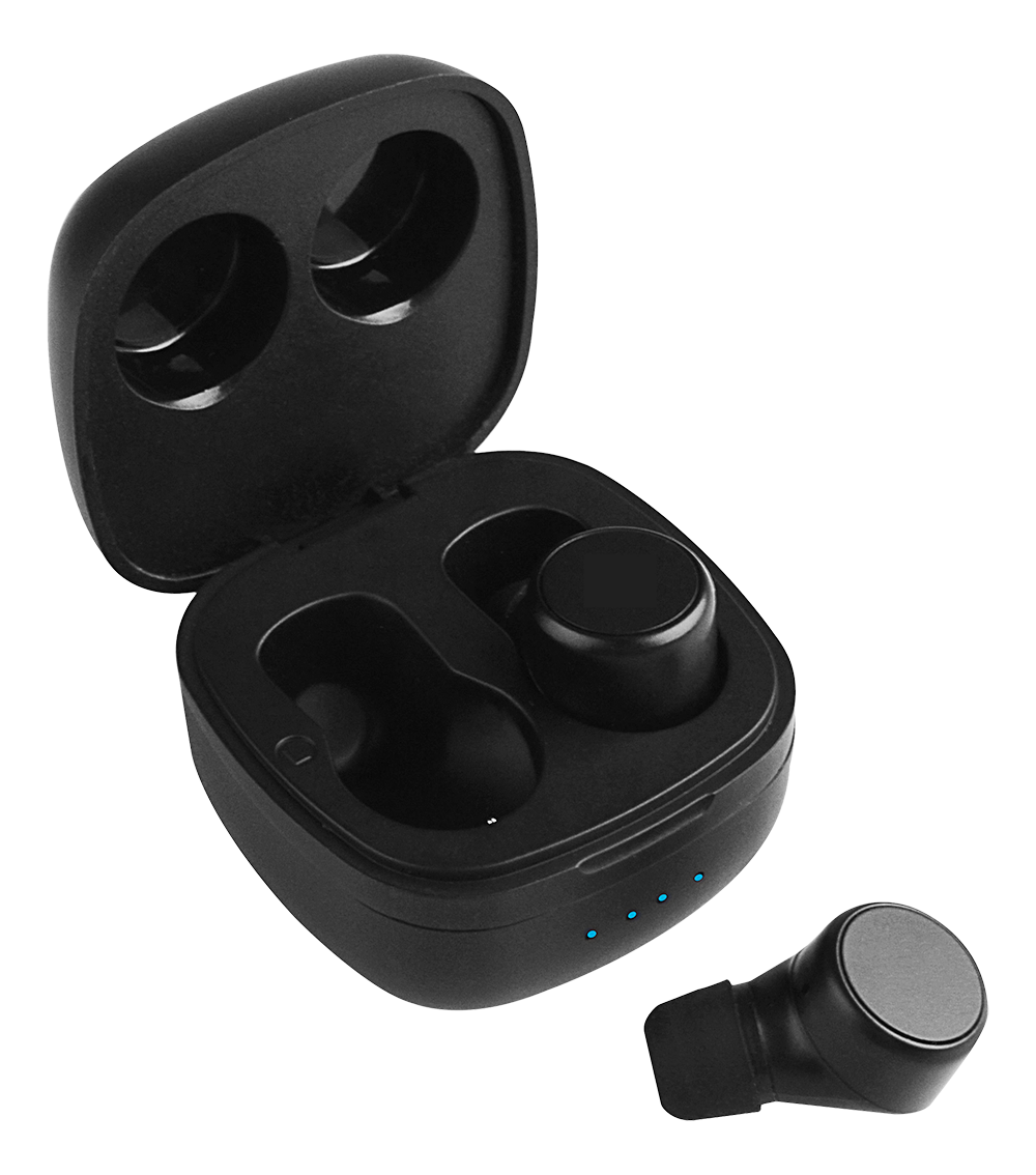 STREETZ True Wireless inear, dual earbuds, charge case, black ‒ WATTOO.DK