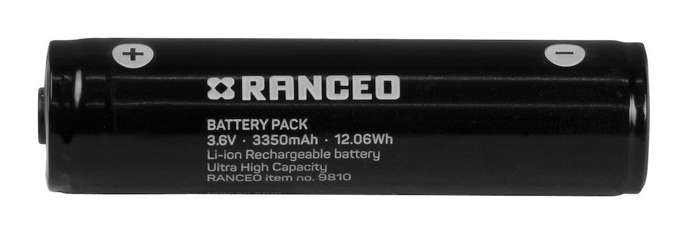 batteri 3,6V passer til lygte PF7R & PH9R. 3,6V 3350 mAh ‒