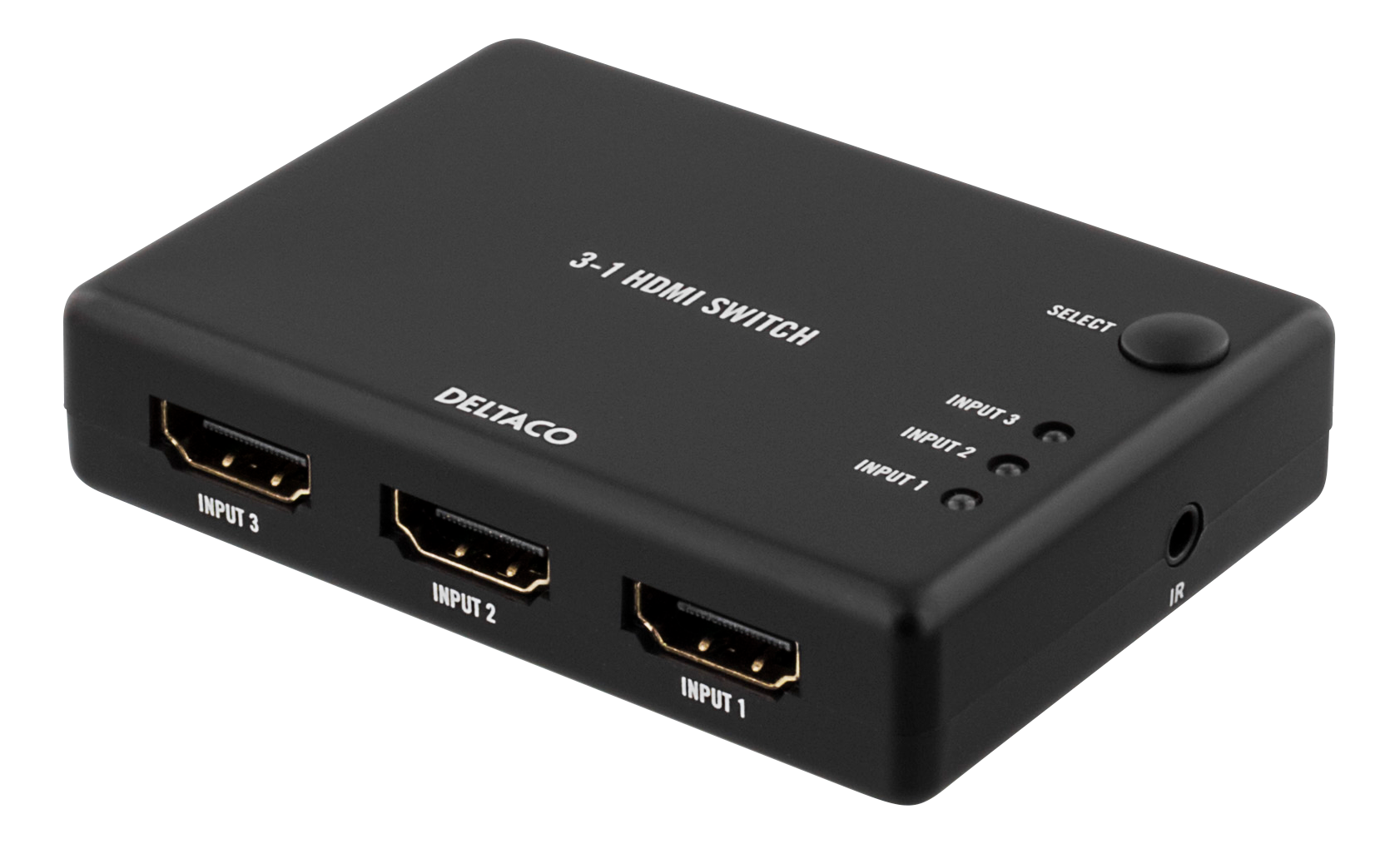 Prøve Økonomisk gå i stå DELTACO HDMI Switch, 3 inputs to 1 output, sup 4K in 60Hz, 7.1, sort ‒  WATTOO.DK