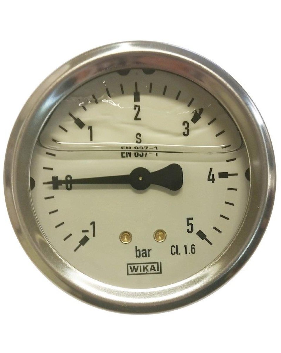 Wika vakuummeter manometer glycerinfyldt studs bagud ‒ WATTOO.DK