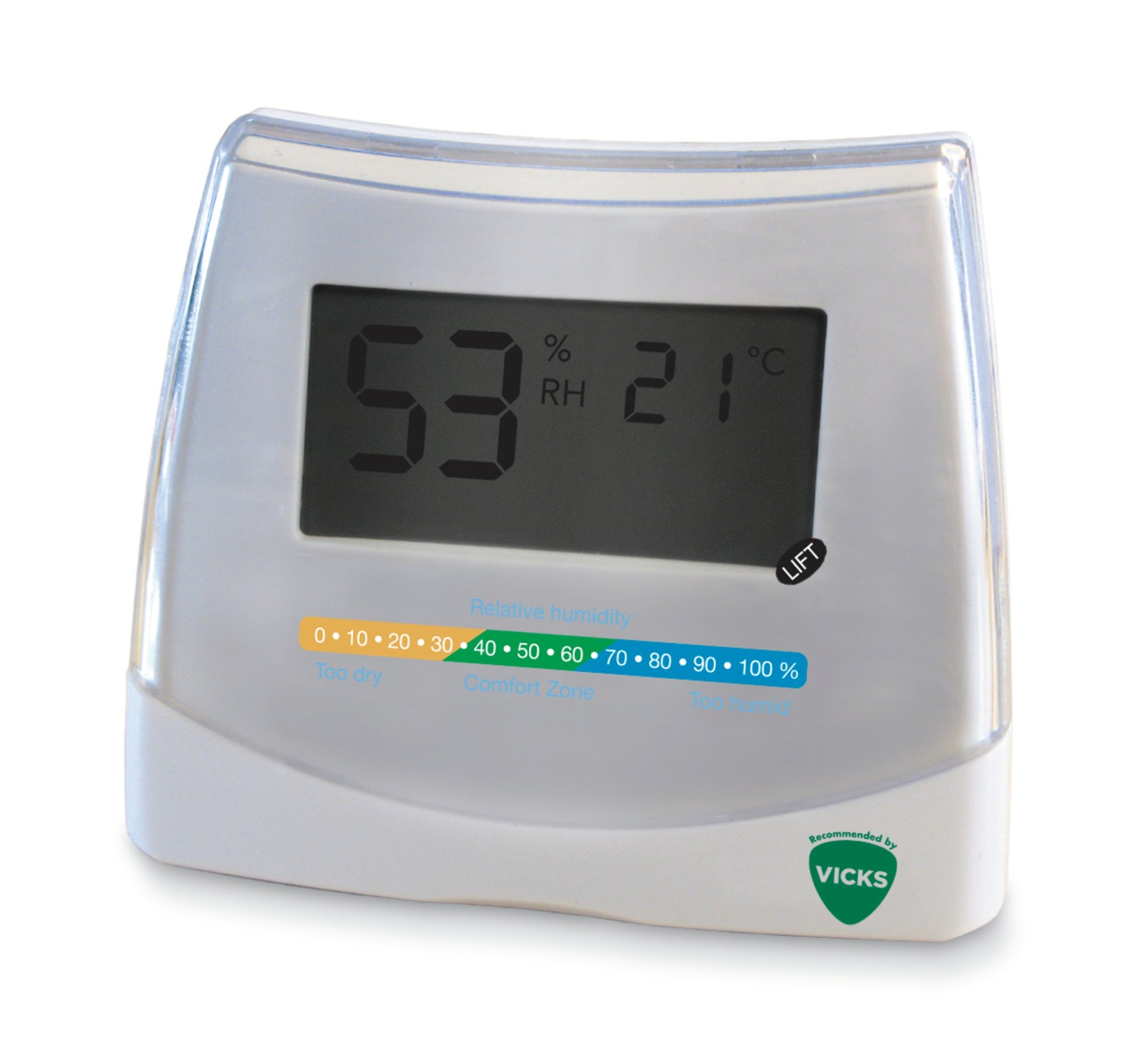 V70EMEAV1 2-i-1-fugtighedsmåler termometer Måler luftfugtighed og temperatur i rummet, så du kan optimere indeklimaet ‒ WATTOO.DK