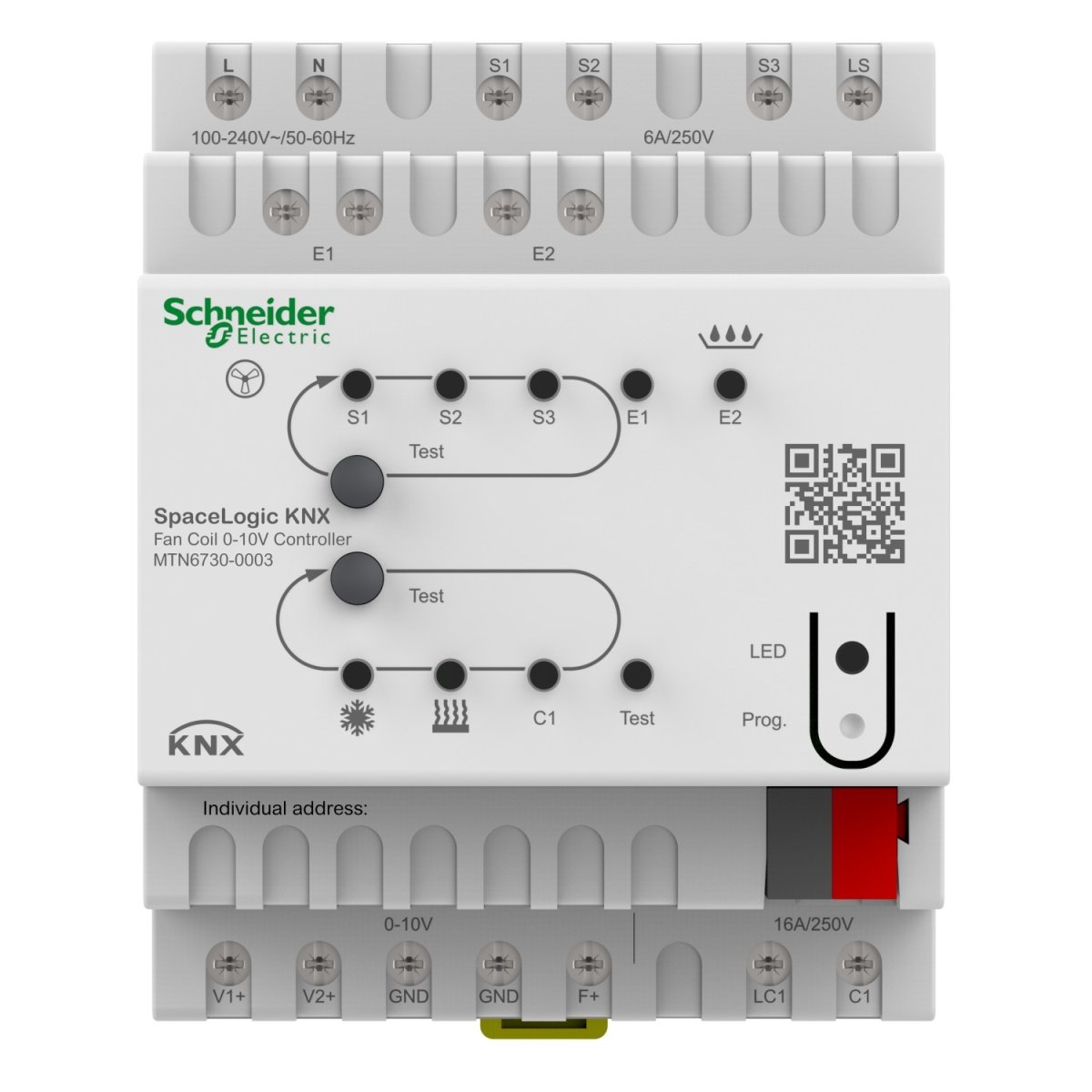 SpaceLogic KNX Fan Coil Kontroller til HVAC-applikationer, primært 2 eller 4 rørs systemer ti ‒ WATTOO.DK