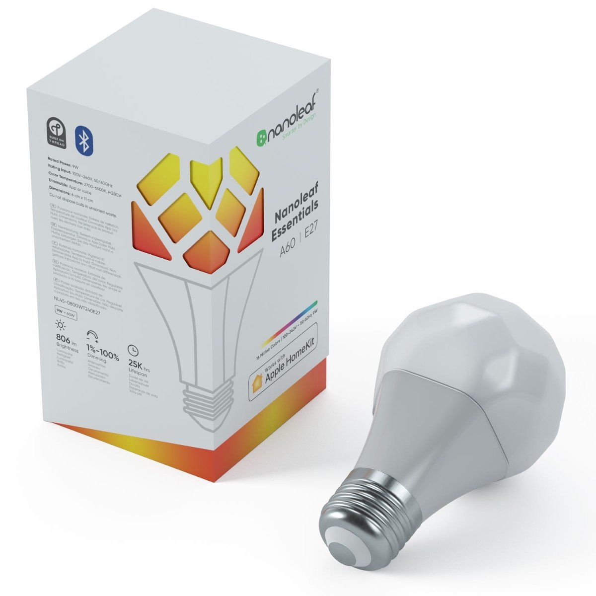 Nanoleaf Essentials Smart E27 Light Bulb billigt! WATTOO.DK