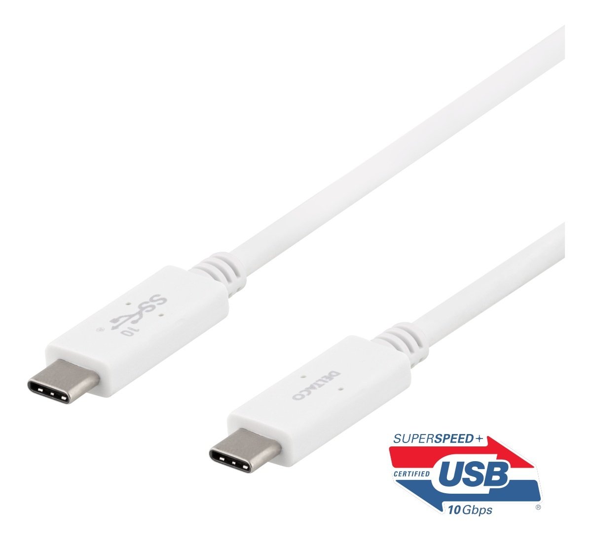 golf Mauve Stramme DELTACO USB-C - USB-C kabel, 1m, USB 3.1 Gen 2, E-marker chipset, hvid ‒  WATTOO.DK