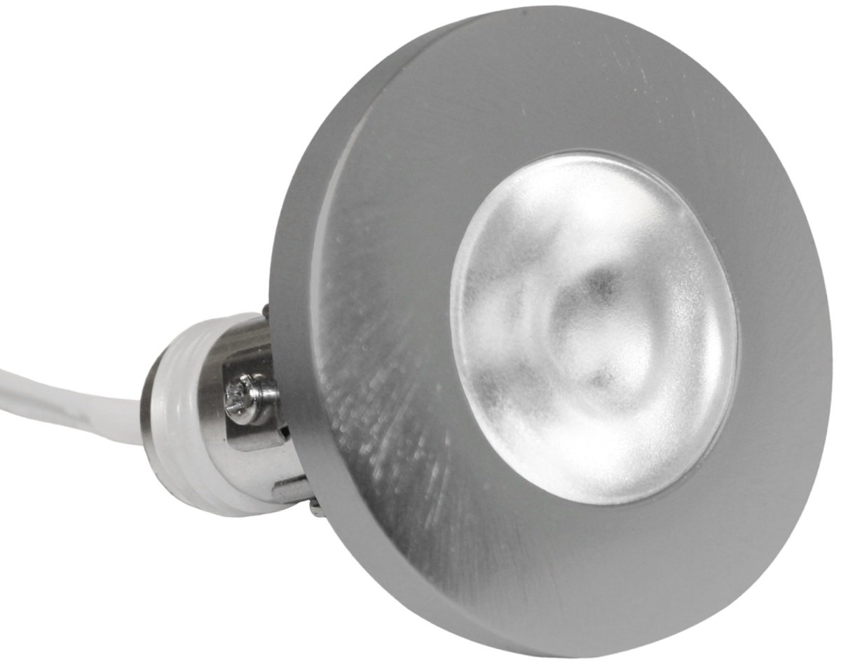 industrialisere Claire Do Nordtronic Viola Mini, lille udendørs LED-spot, 2W / 30° / 2700K / dæmpbar  - børstet stål ‒ WATTOO.DK