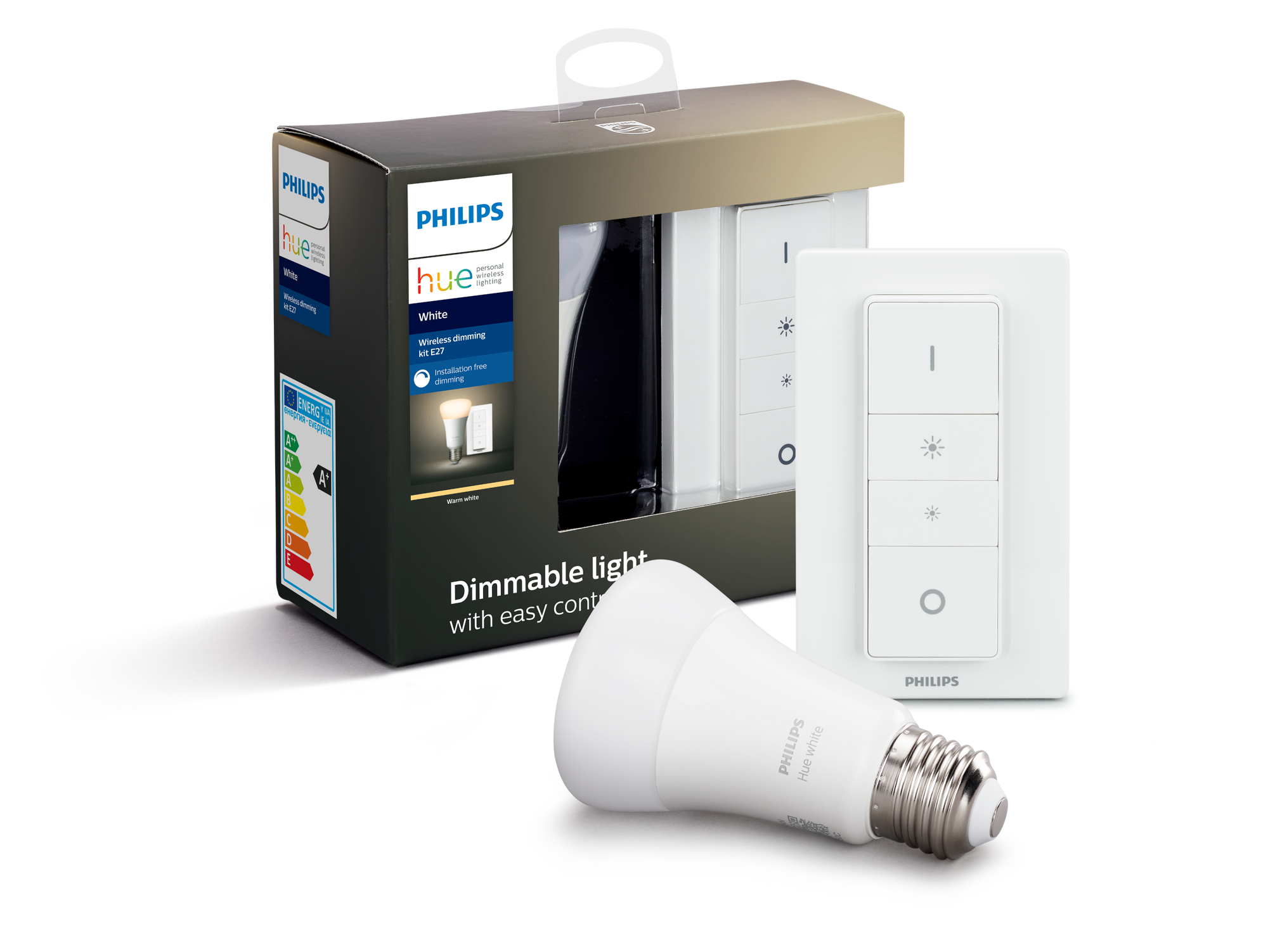 Philips Hue startsæt 2xE27 White 9W BT/Zigbee, komplet inkl. Hue Bridge ‒ WATTOO.DK