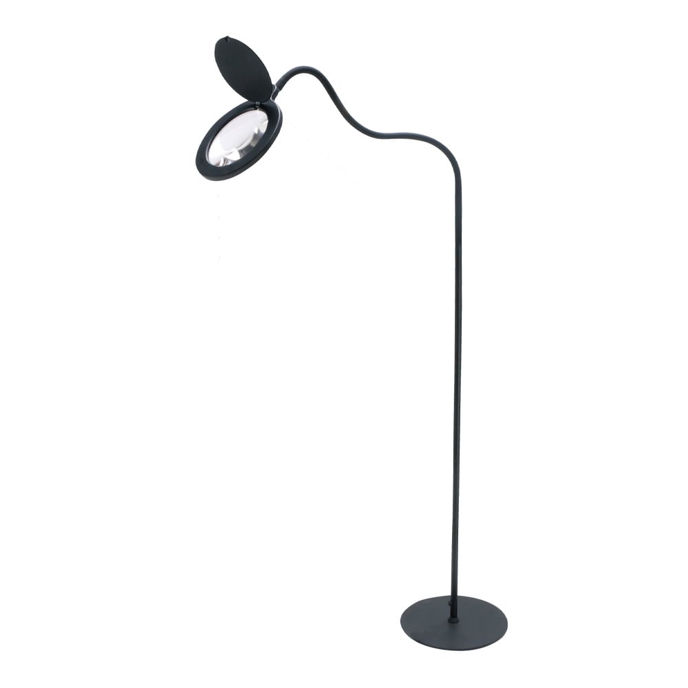 gulvlampe med forstørrelsesglas, LED, sort - Design ‒ WATTOO.DK