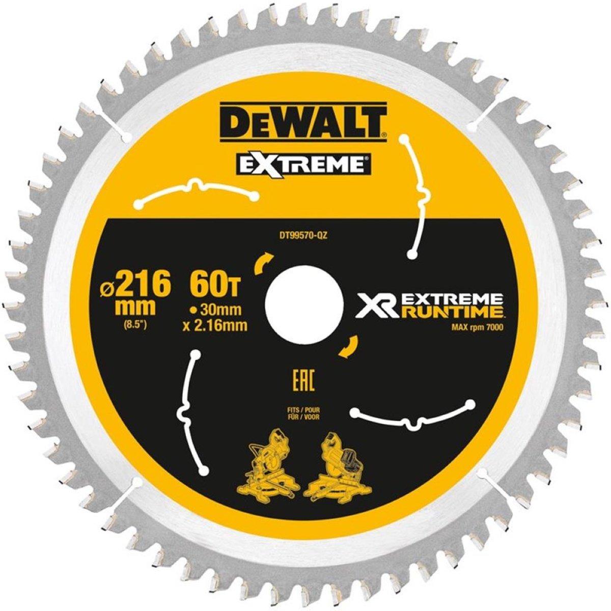 Dewalt 18V XR rundsav 55 Solo, DCS391N-XJ (881414220) billigt! ‒